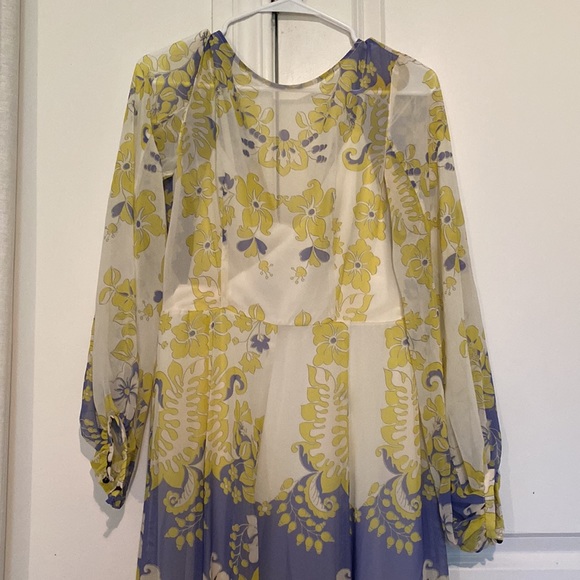 Carla Ruiz long sleeve maxi yellow and purple dress. Brand new with tags. - Picture 3 of 5
